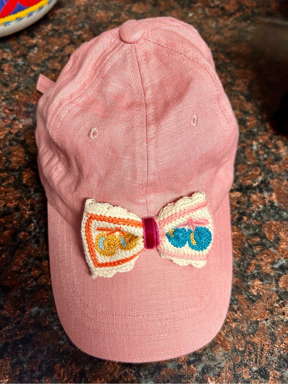 Melrose and Market Pink Linen Baseball Hat with Bow